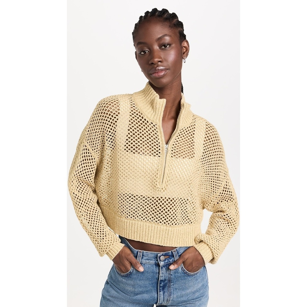 New NWT Staud Hampton Sweater Cropped Open‎ Knit